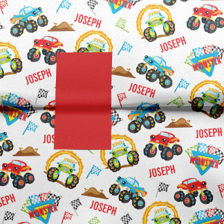 Papier Mousseline Motif Coloré Petit Garçon Monster Trucks