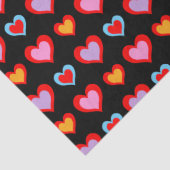 Papier Mousseline Motif coloré Valentine Hearts (Détail)