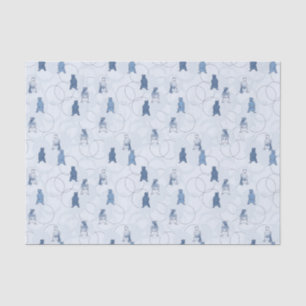 Papier Mousseline motif comportant un ours gris