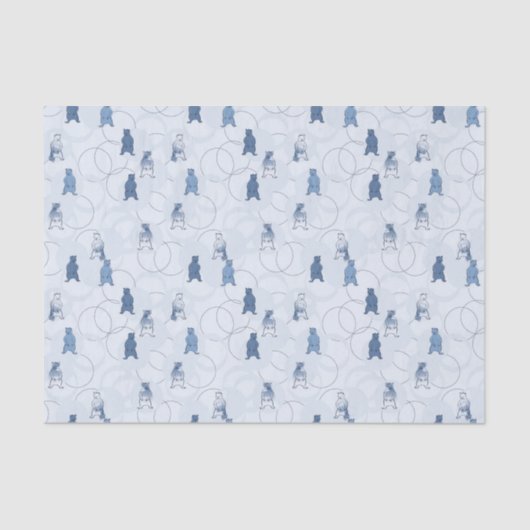 Papier Mousseline motif comportant un ours gris (Recto)