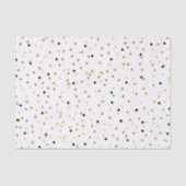 Papier Mousseline Motif Confetti Noir Or (Recto)