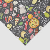 Papier Mousseline motif cool pizza carrelé (Détail)