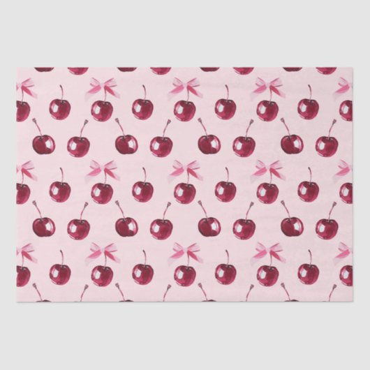Papier Mousseline Motif Coquette Cherries (Recto)