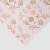 Papier Mousseline Motif Coquilles de Mer Roses (Détail)