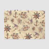 Papier Mousseline Motif côtier sur le sable (Recto)