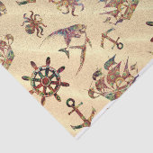 Papier Mousseline Motif côtier sur le sable (Détail)