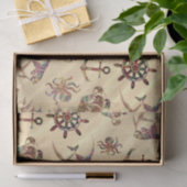 Papier Mousseline Motif côtier sur le sable (Cadeau)