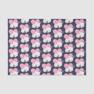 Papier Mousseline Motif couchant chaton blanc mignon