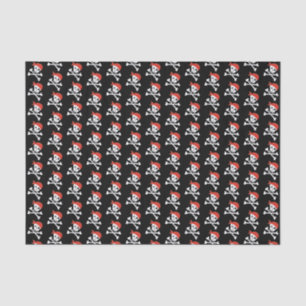 Papier Mousseline Motif crâne et os croisés pirate mignon