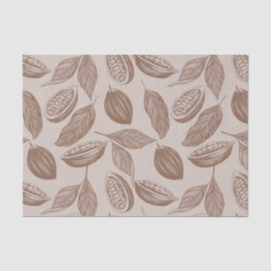 Papier Mousseline motif crayon vintage avec gousses de cacao