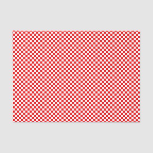 Papier Mousseline Motif croate en damier blanc rouge (Recto)