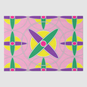 Papier Mousseline Motif croisé géométrique jouable