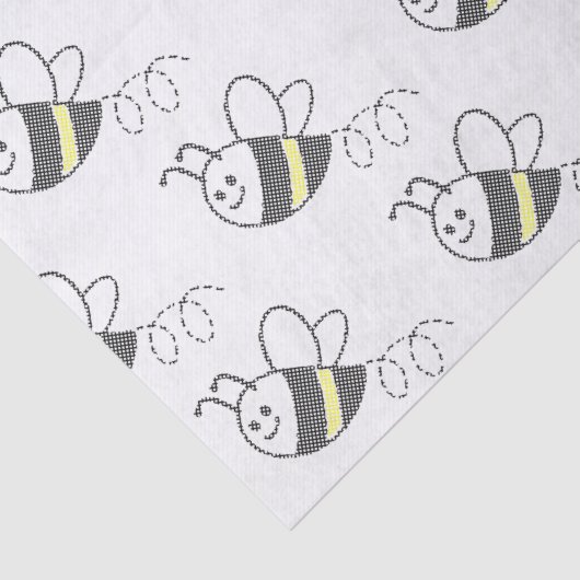 Papier Mousseline Motif croisé Imprimer Abee mignonne (Détail)