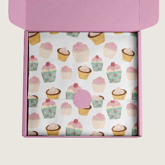 Papier Mousseline Motif Cupcake