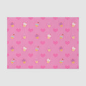 Papier Mousseline Motif Cupcake rose (Recto)