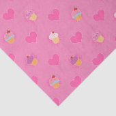 Papier Mousseline Motif Cupcake rose (Détail)