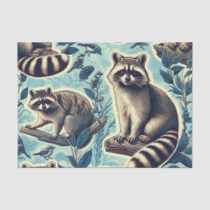 Papier Mousseline Motif Cute Racoon