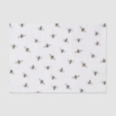 Papier Mousseline Motif d'abeille éparpillé sur l'ivoire (Recto)