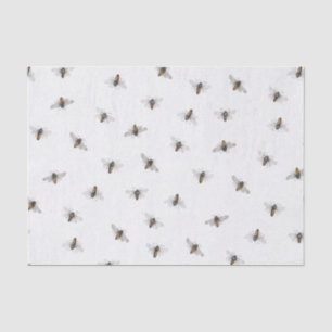 Papier Mousseline Motif d'abeille éparpillé sur l'ivoire