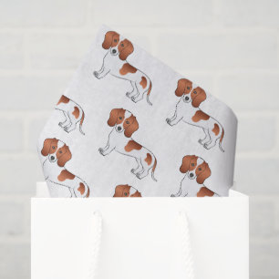 Papier Mousseline Motif Dachshund Dog rouge et blanc lisse