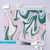 Papier Mousseline Motif d'agate vert et rose (Artisanat)