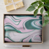 Papier Mousseline Motif d'agate vert et rose (Cadeau)