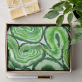 Papier Mousseline Motif d'agate verte (Cadeau)