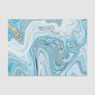 Papier Mousseline Motif d'âge bleu et or 3
