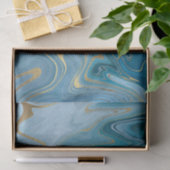 Papier Mousseline Motif d'âge bleu et or 5 (Cadeau)