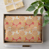 Papier Mousseline Motif d'agrumes oranges rétro (Cadeau)
