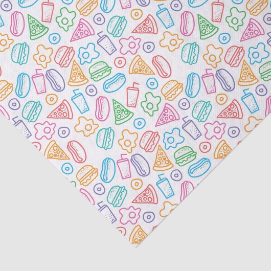 Papier Mousseline Motif d'aliments de préparation rapide (Détail)