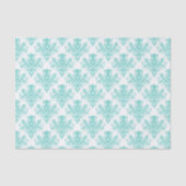 Papier Mousseline Motif Damas - bleu clair vert (Recto)