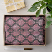 Papier Mousseline Motif Damas rose et noir (Cadeau)