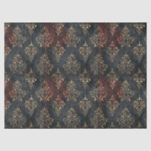 Papier Mousseline Motif Damask Noir Or Persan (2)