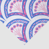 Papier Mousseline motif damassé floral bleu (Détail)