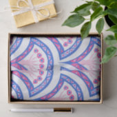 Papier Mousseline motif damassé floral bleu (Cadeau)