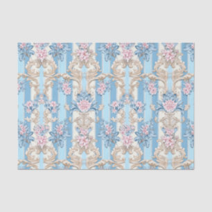 Papier Mousseline Motif damassé pastel baroque