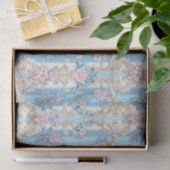 Papier Mousseline Motif damassé pastel baroque (Cadeau)