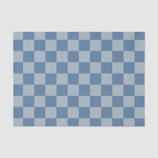 Papier Mousseline Motif damier bleu (Recto)