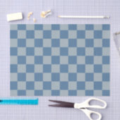 Papier Mousseline Motif damier bleu (Artisanat)