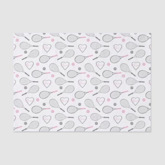 Papier Mousseline Motif d'amour de tennis (Recto)