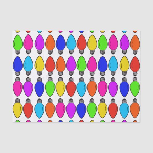 Papier Mousseline Motif d'ampoules de Noël (Recto)