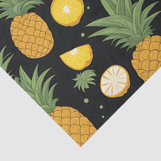 Papier Mousseline Motif d'ananas exotique (Détail)