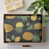 Papier Mousseline Motif d'ananas exotique (Cadeau)