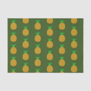 Papier Mousseline Motif D'Ananas Sur Arrière - plan Vert