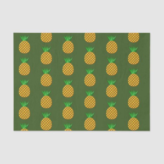 Papier Mousseline Motif D'Ananas Sur Arrière - plan Vert (Recto)