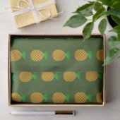 Papier Mousseline Motif D'Ananas Sur Arrière - plan Vert (Cadeau)
