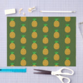 Papier Mousseline Motif D'Ananas Sur Arrière - plan Vert (Artisanat)