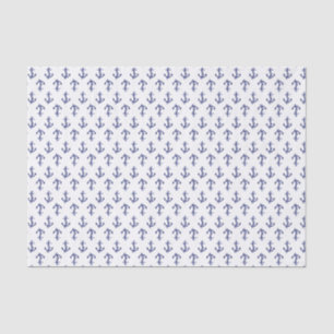 Papier Mousseline Motif d'ancrage bleu et blanc