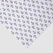 Papier Mousseline Motif d'ancrage bleu et blanc (Détail)